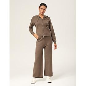 Coffee Brown Zip-Up Sweater Set