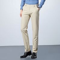 Men's Dress Pants Long Solid Color Micro-elastic Slim Fit Black Dark Navy Khaki 2023 Lightinthebox - thumbnail