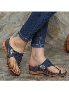 Women's embroidered comfortable wedge sandals