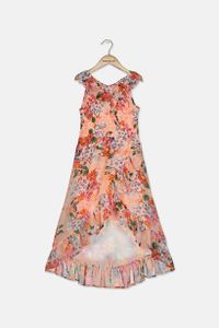 Big Girls Floral Maxi Dress  Coral