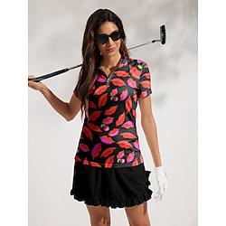 Women's Golf Polo Shirt Black Short Sleeve Top Ladies Golf Attire Clothes Outfits Wear Apparel Lightinthebox