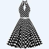 Retro Vintage 1950s Rockabilly Dress A-Line Dress Swing Dress Audrey Hepburn Women's Cosplay Costume Halloween Daily Wear Dress Lightinthebox