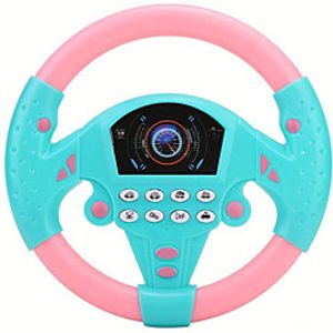 Simulated Driving Controller 21 x 3.5 x 21cm Co-Driver Simulated Steering Wheel Educational Music Toy for Children Kids 4 5 6 Years Old (Pink Blue) Lightinthebox