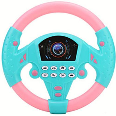 Simulated Driving Controller 21 x 3.5 x 21cm Co-Driver Simulated Steering Wheel Educational Music Toy for Children Kids 4 5 6 Years Old (Pink Blue) Lightinthebox