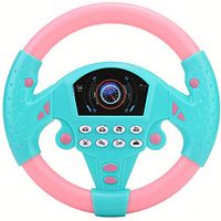 Simulated Driving Controller 21 x 3.5 x 21cm Co-Driver Simulated Steering Wheel Educational Music Toy for Children Kids 4 5 6 Years Old (Pink Blue) Lightinthebox - thumbnail