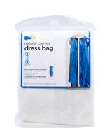 Honey Can Do Dress Bag Canvas and Clear Vinyl Honey Can Do Dress Bag Canvas and Clear Vinyl