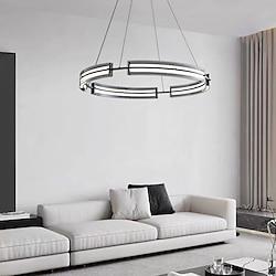 LED Pendant Light 62cm 1-Light Ring Circle Design Dimmable Metal Glass Luxurious Modern Style Dining Room Bedroom Pendant Lamp ONLY DIMMABLE WITH REMOTE CONTRO Lightinthebox