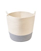 Homesmiths Cotton Rope Basket White & Light Grey D30 x H30 cm By Homesmiths