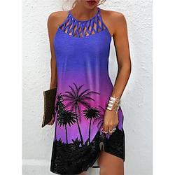 Women's Casual Dress Slip Dress Print Strap Mini Dress Hawaiian Daily Vacation Sleeveless Summer Lightinthebox