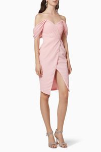 Pleated Bardot Mini Dress