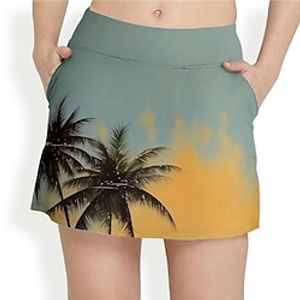 Women's Tennis Skirts Golf Skirts Breathable Quick Dry Moisture Wicking Tennis Clothing Golf Apparel Regular Fit 2 in 1 Golf Tee Pocket Printed Summer Tennis Golf Pickleball Lightinthebox