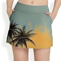 Women's Tennis Skirts Golf Skirts Breathable Quick Dry Moisture Wicking Tennis Clothing Golf Apparel Regular Fit 2 in 1 Golf Tee Pocket Printed Summer Tennis Golf Pickleball Lightinthebox - thumbnail