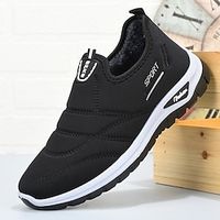 Men's Sneakers Winter Shoes Fleece lined Cycling Shoes Casual Outdoor Daily Cloth Warm Breathable Comfortable Loafer Black Blue Color Block Fall Winter miniinthebox - thumbnail