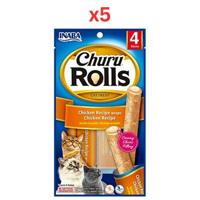 Inaba Churu Chicken Recipe Wraps Chicken Recipe 40G/4 Sticks Per Pack (Pack of 5)