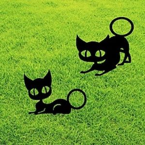 Garden Cat Piles Acrylic Cat Silhouettes Decoration Waterproof Weatherproof Cat Yard Art For Courtyards Backyards Lawns Lightinthebox