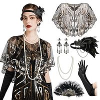 Retro Vintage Roaring 20s 1920s Outfits Accessories Shawls The Great Gatsby Women's Sequins Cosplay Costume Christmas Halloween Party / Evening Shawl miniinthebox - thumbnail