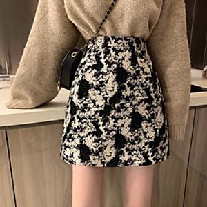 Women's Date Weekend Basic Streetwear Short Skirts Tie Dye Print Black miniinthebox
