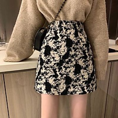 Women's Date Weekend Basic Streetwear Short Skirts Tie Dye Print Black miniinthebox
