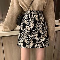 Women's Date Weekend Basic Streetwear Short Skirts Tie Dye Print Black miniinthebox - thumbnail