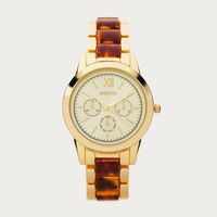 Mistotes Round Dial Wristwatch with Metallic Strap - thumbnail