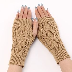 Men's Women's Fingerless Gloves Warm Winter Gloves Gift Daily Solid  Plain Color Polyester Acrylic Fibers Cosplay 1 Pair Lightinthebox