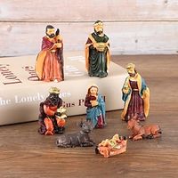 8pcs/set Jesus Manger Decorations, Religious Christmas Resin Crafts,Cute Ornament, Home Living Room Bar Cafe Decor Ornament,Halloween Room Decor Gothic miniinthebox - thumbnail