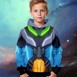 Boys 3D Geometric Hoodie Pullover Long Sleeve 3D Print Spring Fall Fashion Streetwear Cool Polyester Kids 3-12 Years Hooded Outdoor Casual Daily Regular Fit Lightinthebox