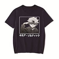 Men's Unisex Tee T shirt Shirt Hot Stamping Anime Graphic Prints Plus Size HUNTERXHUNTER Print Short Sleeve Casual Tops Cotton Basic Designer Big and Tall Round Neck White Red Blushing Pink / Summer miniinthebox - thumbnail