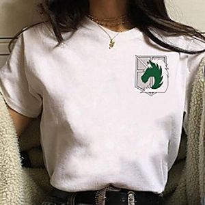 Inspired by Attack on Titan Cosplay Anime Cartoon Polyester / Cotton Blend Print Harajuku Graphic Kawaii T-shirt For Women's / Men's miniinthebox