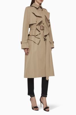 Peplum Gabardine Trench Coat Peplum Gabardine Trench Coat