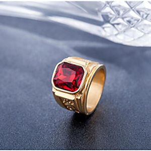 Ring Crystal 3D Black Blue Red Titanium Steel Stone Precious Fashion Vintage 1pc 9 10 / Men's miniinthebox