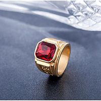 Ring Crystal 3D Black Blue Red Titanium Steel Stone Precious Fashion Vintage 1pc 9 10 / Men's miniinthebox - thumbnail