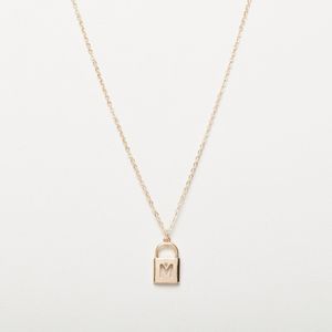English Alphabet M Single Chain Pendant Necklace