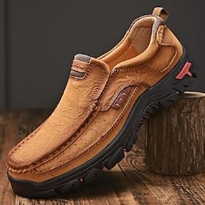 Men's Loafers  Slip-Ons Casual Shoes Plus Size Driving Loafers Work Sneakers Hiking Cycling Shoes Business Casual Daily Office  Career Leather Nappa Leather Breathable Slip Resistant Mid-Calf Boots Lightinthebox