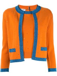 Chanel Pre-Owned colour-block cashmere twin set - ORANGE