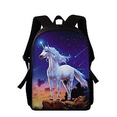 Kids Unisex Oxford 300D School Bag Commuter Backpack 3D Large Capacity Zipper Print 3D Print School Daily Black Lightinthebox