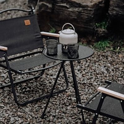 Outdoor aluminum alloy folding small round table portable adjustable table camping and self driving equipment supplies Lightinthebox