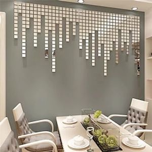 100 Pcs 2cm/5cm Square Mosaic Acrylic Wall Stickers DIY Mirror Sticker Wallpaper Bedroom Living Room Decor Home Decoration Accessories miniinthebox