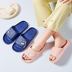 EVA Slippers Letter  Bear Cartoon Pattern Summer Women Slippers Bath Thick Platform Non-Slip Home Flip Flops Beach Sandals Ladies Slides Indoor Outdoor Lightinthebox