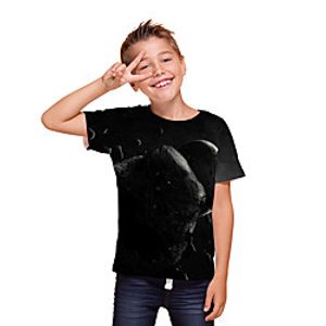 Kids Boys' T shirt Tee Short Sleeve 3D Print Galaxy Graphic Unisex Print Black Children Tops Summer Active Daily Wear Halloween Regular Fit 3-12 Years Lightinthebox