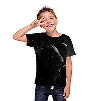 Kids Boys' T shirt Tee Short Sleeve 3D Print Galaxy Graphic Unisex Print Black Children Tops Summer Active Daily Wear Halloween Regular Fit 3-12 Years Lightinthebox - thumbnail