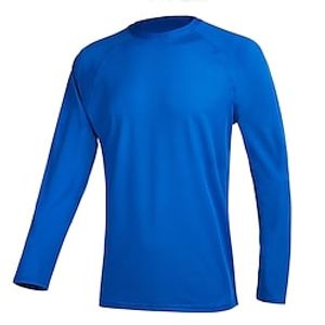 Men's Rash Guard UV Sun Protection UPF50 Breathable Long Sleeve Sun Shirt Swim Shirt Swimming Surfing Beach Water Sports Solid Colored Autumn  Fall Spring Summer  Stretchy  Quick Dry  Quick Dry Lightinthebox