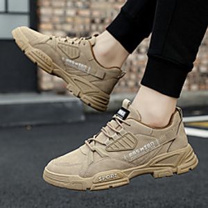 Men's Trainers Athletic Shoes Lace up Casual Classic British Daily Outdoor Hiking Shoes Fitness  Cross Training Shoes Canvas Breathable Non-slipping Wear Proof Gray Khaki Black Spring Summer Lightinthebox