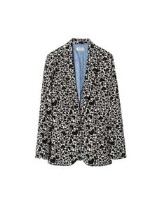 Viking Heart Print Single Breasted Blazer Viking Heart Print Single Breasted Blazer