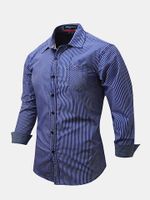 Stripes Printing Cotton Dress Shirts for Men