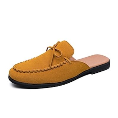 Men's Clogs  Mules British Style Plaid Shoes Comfort Shoes Casual Daily Suede Black Brown Spring Summer miniinthebox