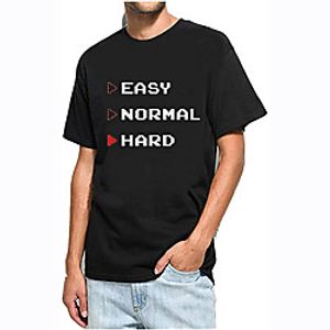 Men's Unisex Tee T shirt Hot Stamping Text Graphic Prints Plus Size Print Short Sleeve Casual Tops 100% Cotton Basic Designer Big and Tall White Black Gray miniinthebox