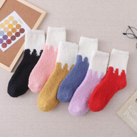 Autumn and winter cute plush ice cream color sleep socks floor socks plush socks tube socks