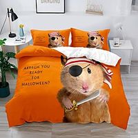 Halloween Decor 3-Piece Duvet Cover Set Hotel Bedding Sets Comforter Cover with Soft Lightweight Thicken Fabric, Include 1 Duvet Cover, 2 Pillowcases for Double/Queen/King(1 Pillowcase for Twin/Single) miniinthebox Halloween Decor 3-Piece Duvet Cover Set Hotel Bedding Sets Comforter Cover with Soft Lightweight Thicken Fabric, Include 1 Duvet Cover, 2 Pillowcases for Double/Queen/King(1 Pillowcase for Twin/Single) miniinthebox