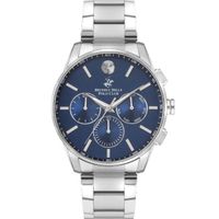 Beverly Hills Polo Club Men's VX9JE1 Movement Watch, Multi Function Display and Metal Strap, Silver - BP3396X.390